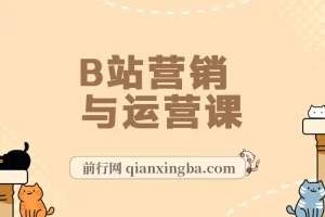 B站营销与运营课：从建号到爆款打造，小白进阶百万UP主