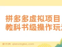 拼多多店铺虚拟项目：教科书式操作玩法