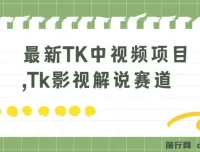 最新TK中视频项目：Tk影视解说赛道搬运二创暴力起号指南