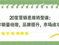 20堂营销思维转型课：助力销量倍增与品牌提升，实现市场突围