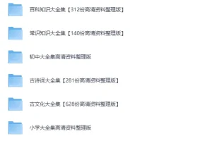 22000份抖音小红书中小学精品资料：百科、常识、学科与文化高清电子版