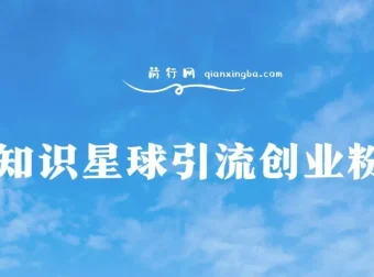 知识星球野路子：白领创业粉引流变现课程