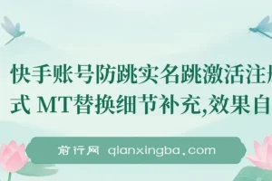 快手账号防跳实名跳激活注册方式及MT替换细节补充