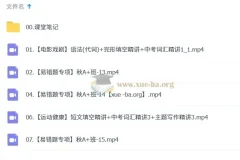 2024 – 2025初三英语中考课程：陈浩S秋上及A+秋上、秋下