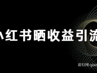 小红书晒收益图引流垂直项目粉课程：日引200+策略详解