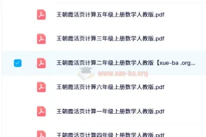 2024秋王朝霞小学数学活页计算