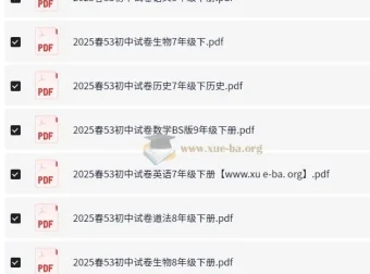 53科学备考：2025春初中各科模拟试卷