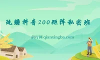 玩赚抖音200矩阵私密班课程