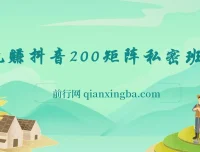 玩赚抖音200矩阵私密班课程