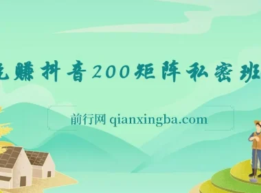 玩赚抖音200矩阵私密班课程