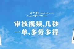 审核视频兼职项目：几秒一单，多劳多得，新人小白日入300+