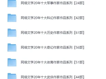 网络文学20年人物篇：130位大神作家作品系列合集 [txt]