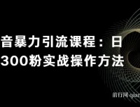 抖音暴力引流课程：日引300粉实战操作方法