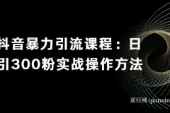 抖音暴力引流课程：日引300粉实战操作方法