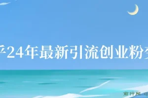 2024年知乎引流创业粉变现实操教程