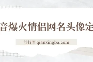 抖音爆火情侣网名头像定制项目：简单易操作，轻松实现收益