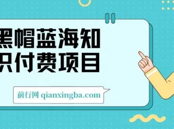 黑帽蓝海知识付费项目：黑帽培训技术