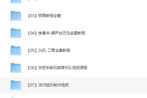 音乐乐器教程合集：竹笛、唢呐、独立音乐制作与吉他教程