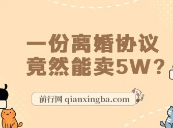 离婚协议书项目：婚恋市场冷门商机，小白可尝试