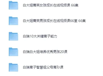 白大姐白瑞家庭教育课程大合集：涵盖男孩女孩养育等多方面内容