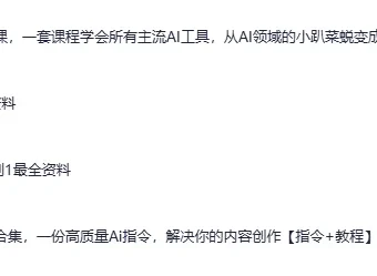 《DeepSeek资料：含AI工具课、AI生成PPT及写小说指令等》