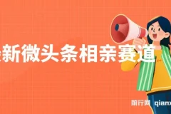 最新微头条相亲赛道玩法：2分钟制作项目课程