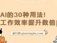 AI实用课：AI的30种用法，大幅提升工作效率（31节课）