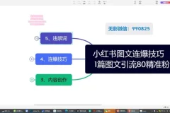 小红书爆款图文引流教学课程2.0与单篇图文连爆秘籍