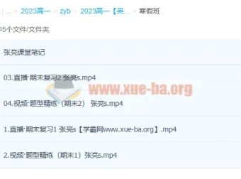 张亮高一英语S冲顶2023寒假班