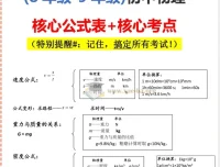2026版初中物理《知识清单》：核心公式与可信考点