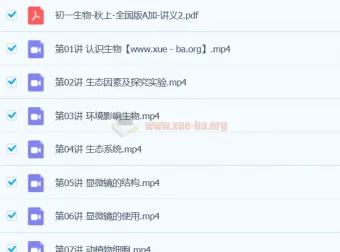 张雨桐2024初一生物A+秋季班课程