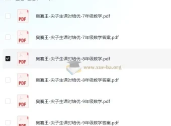 奥赛王《尖子生课时培优：7 – 9年级数学》