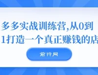 多多实战训练营：从0到1打造赚钱店铺