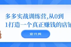 多多实战训练营：从0到1打造赚钱店铺