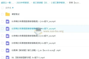 李爽 2025 初三数学中考数学密训班