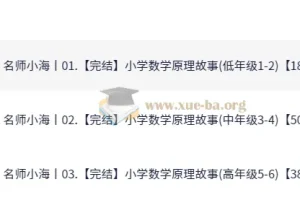 名师小海小学数学原理故事课(高年级1-6，104课完结)