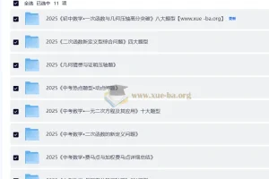 2025年中考数学题型解题分类专题合集