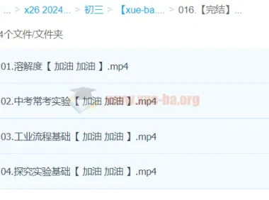 2024中考化学复习冲刺课程