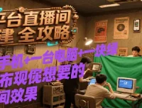 多平台直播间搭建全攻略：一部手机、一台电脑与一块绿布打造理想直播效果