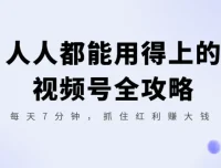 人人都能用得上的视频号全攻略：每天7分钟，抓住红利赚大钱