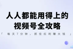 人人都能用得上的视频号全攻略：每天7分钟，抓住红利赚大钱