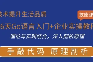 16天Go语言入门+企业实操教程