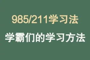 985逆袭学习方法与提分经验课程