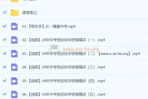 杨雯智2024初三中考化学冲刺密训班