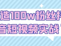 《打造100w粉丝抖音短视频实战课程》