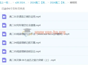 高二英语朱汉琪2024寒假班