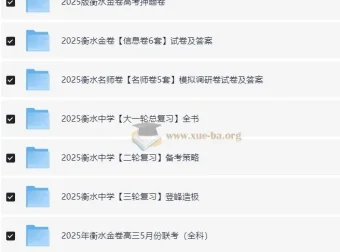 2025衡水中学高考内部辅导资料合集（完整版）：涵盖多轮复习与多种试卷