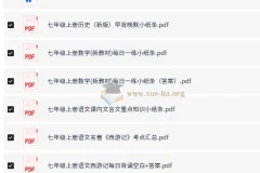 2025版初中7 – 9年级上下册各科早背晚默小纸条