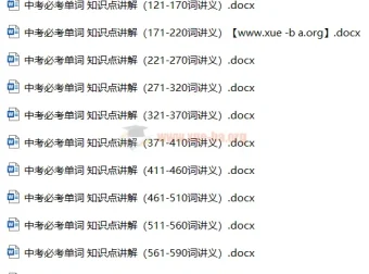 2024年九年级中考英语一轮复习：中考必考单词知识点讲解课程