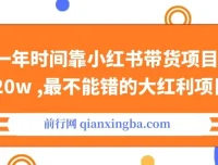 靠小红书带货年入20w+：不容错过的大红利项目